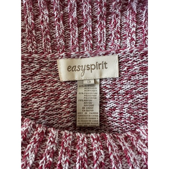 Easy Spirit Womens Marled Red & White Knit Sweater Size 3 or xl Acrylic Blend - Picture 5 of 5